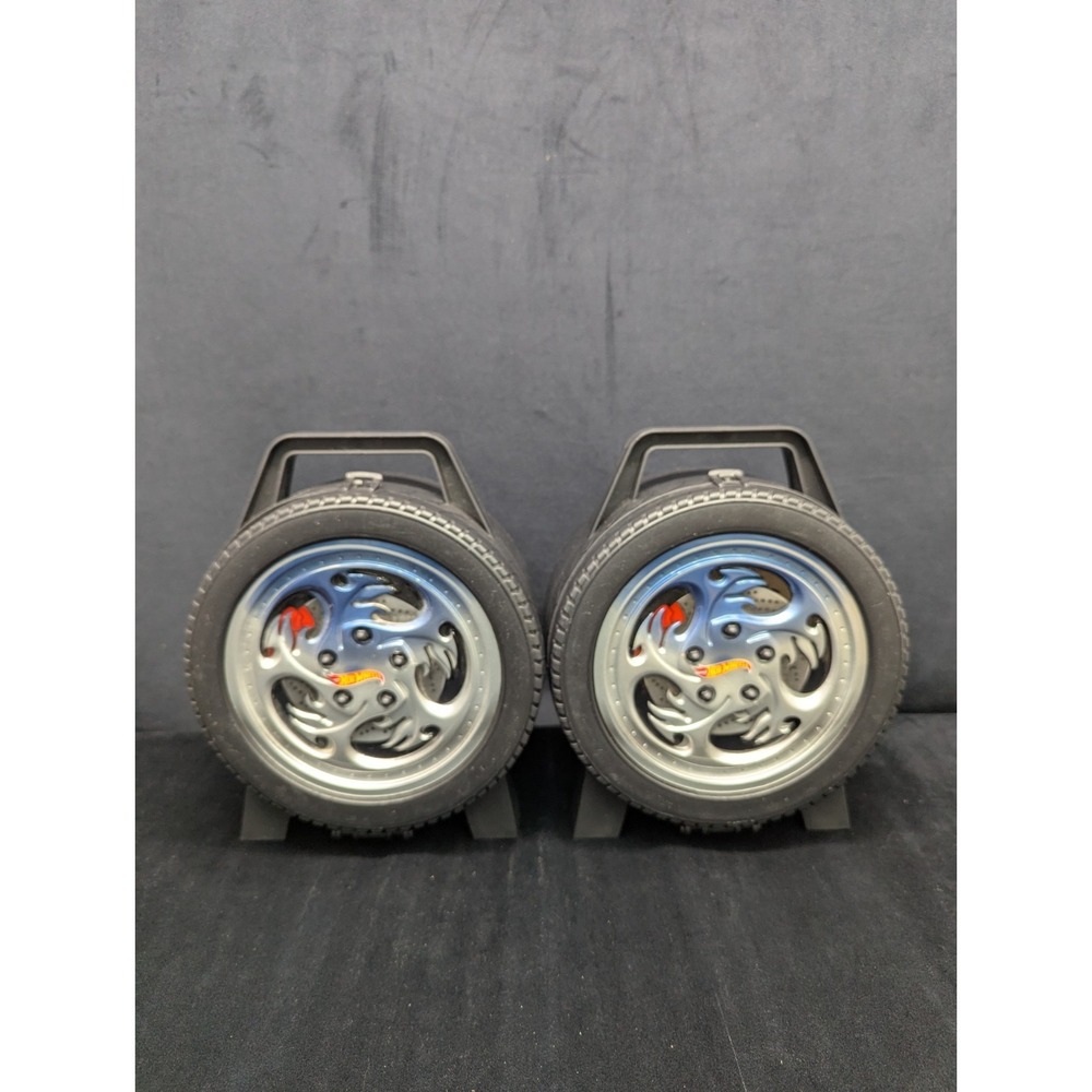 Mattel Hot Wheels Tire Shaped Storage Carrying Case Tara Toy Corp (Set of 2)